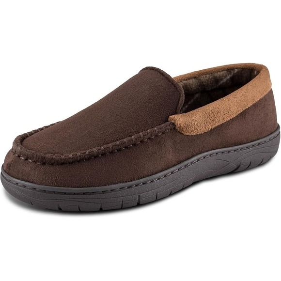 Haggar Other - Haggar Microsuede Venetian Memory Foam Men's Slippers Brown size M 8-9